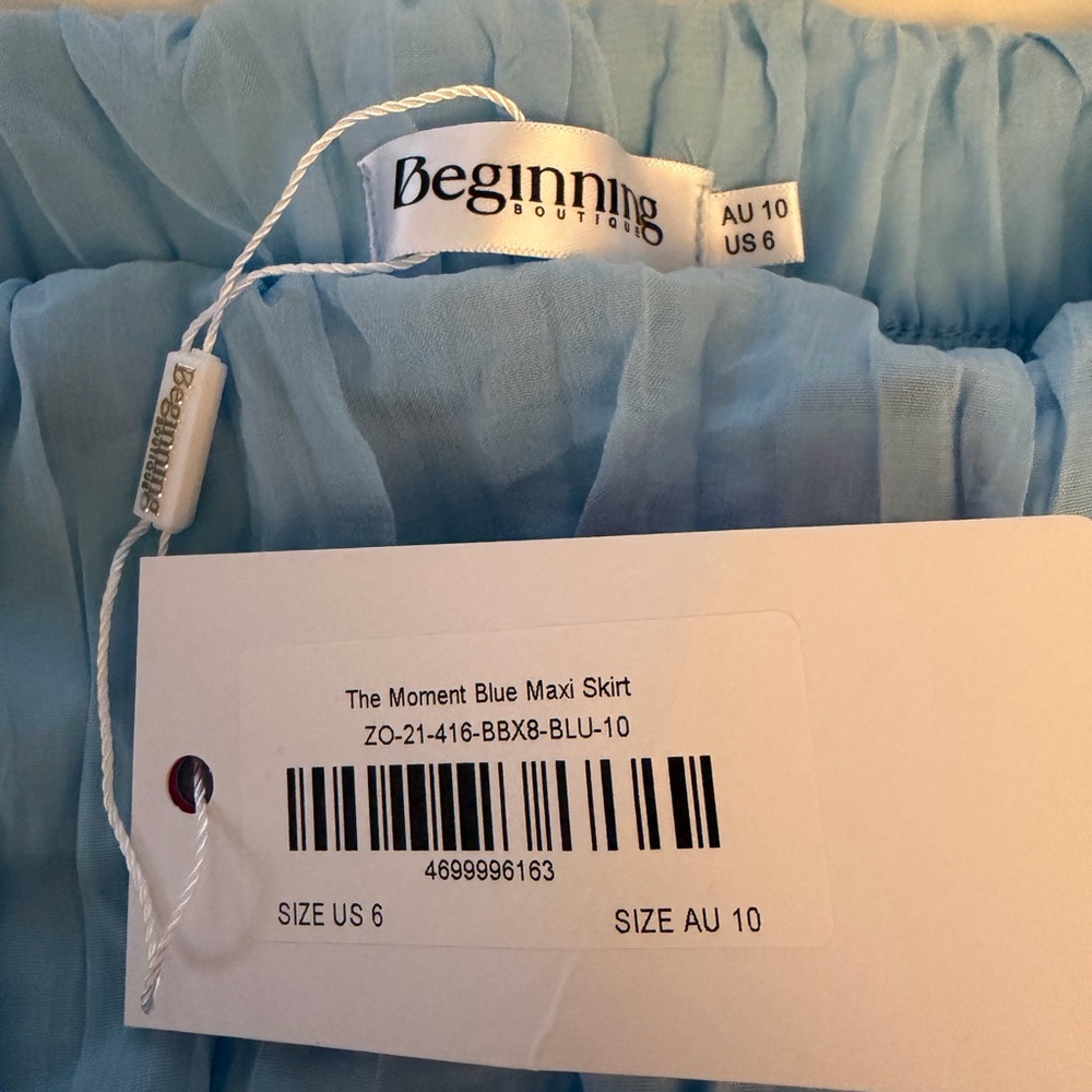 Beginning Boutique Sky Blue Maxi Skirt - Picture 5 of 6
